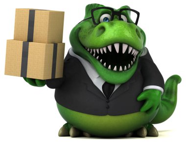 Komik karikatür karakter kutuları - 3d çizim ile