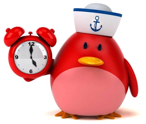 Funny Cartoon Character Alarm Clock Illustration — Stock Photo, Image