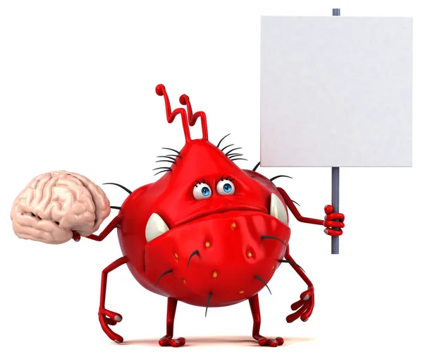 Funny Cartoon Character Brain Illustration — Stock Photo, Image