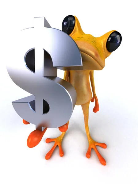 Funny Cartoon Character Dollar Illustration — Stock Photo, Image