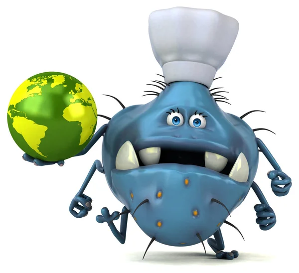 Funny Cartoon Character Planet Illustration — Stock Photo, Image