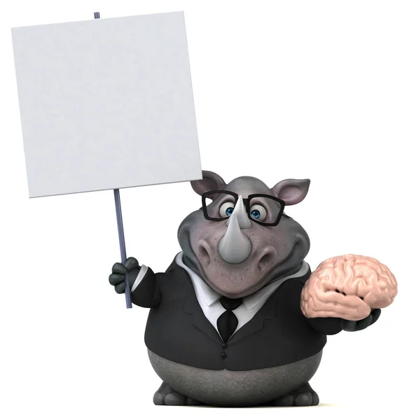 Funny Cartoon Character Brain Illustration — Stock Photo, Image