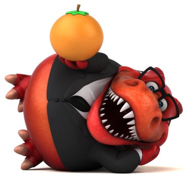 Komik çizgi film karakteri turuncu - 3d çizim ile