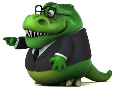 Eğlenceli karikatür işadamı - 3D Görüntü