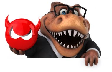 Eğlenceli çizgi film karakteri ile virüs - 3d çizim