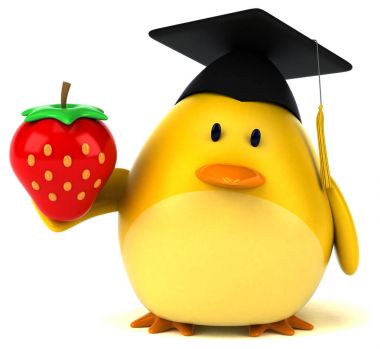 Çilek - 3d çizim ile eğlenceli çizgi film karakteri