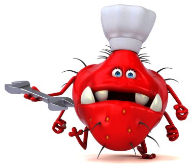 Eğlenceli çizgi film karakteri ile anahtar - 3d çizim