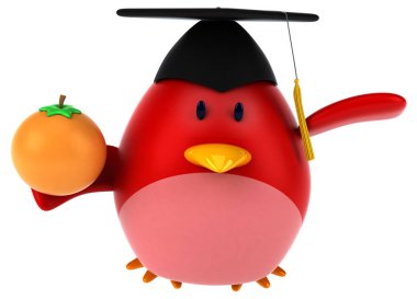 Komik çizgi film karakteri turuncu - 3d çizim ile