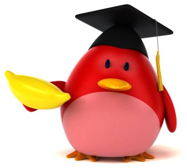 Muz - 3d çizim ile eğlenceli çizgi film karakteri