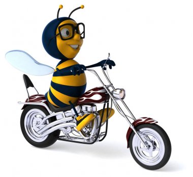 Motosikletli eğlence arısı - 3D Görüntü