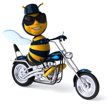 Motosikletli eğlence arısı - 3D Görüntü