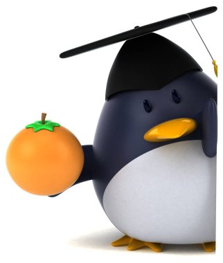 Komik çizgi film karakteri turuncu - 3d çizim ile