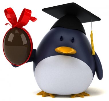 komik karikatür karakter Paskalya yumurtası ile - 3d çizim