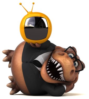 Tv - 3d çizim ile eğlenceli çizgi film karakteri