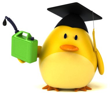 Komik çizgi film karakteri ile petrol - 3d çizim