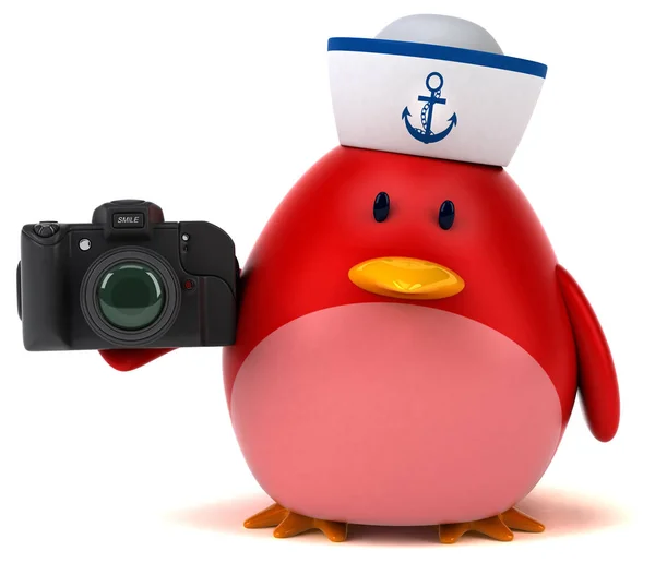 Leuk Personage Met Camera Illustratie — Stockfoto