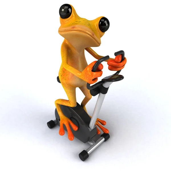 Fun Frosch Radfahren Illustration — Stockfoto