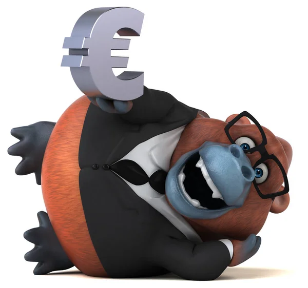 Grappig Stripfiguur Met Euro Illustratie — Stockfoto