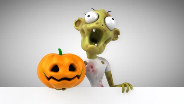 Fun Zombie Pumpkin Animation — Stock Video