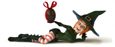 komik karikatür karakter Paskalya yumurtası ile - 3d çizim