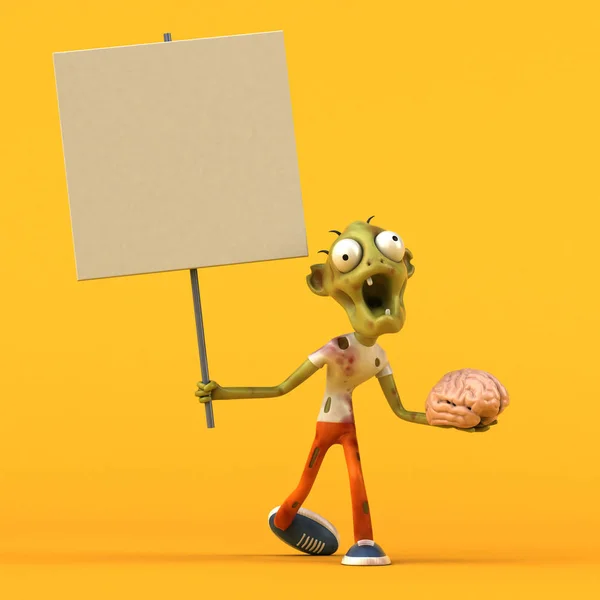 Смішний Мультиплікаційний Персонаж Мозком Ілюстрація — стокове фото