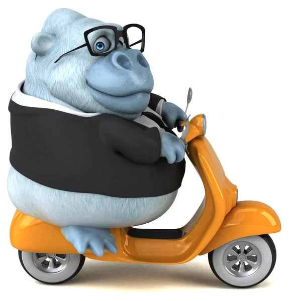 Fun Cartoon Character Motorbike Illustration — Stock Photo, Image