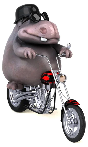 Fun Cartoon Character Motorbike Illustration — Stock Photo, Image