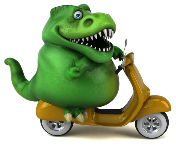 Fun Cartoon Character Motorbike Illustration — Stock Photo, Image