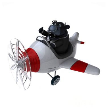 Havayolu - 3d çizim eğlenceli çizgi film karakteri