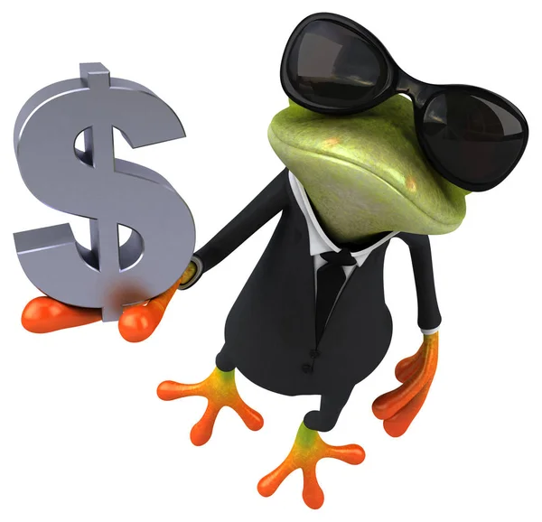 有趣的青蛙控股美元 — 图库照片
