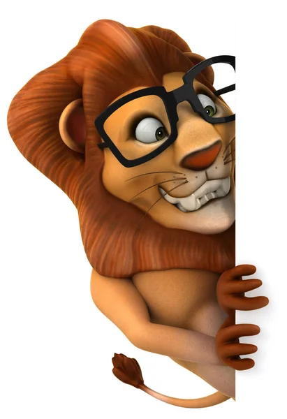 Fun Lion Cartoon Character Illustration — Stock Photo, Image