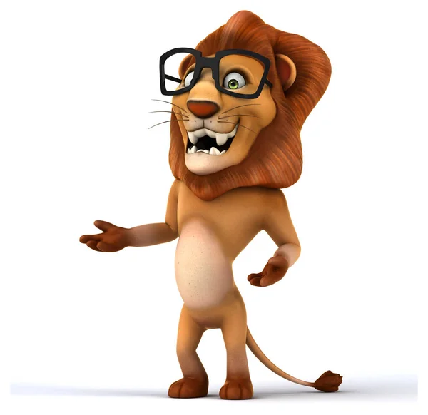 Spaß Löwe Cartoon Figur Illustration — Stockfoto