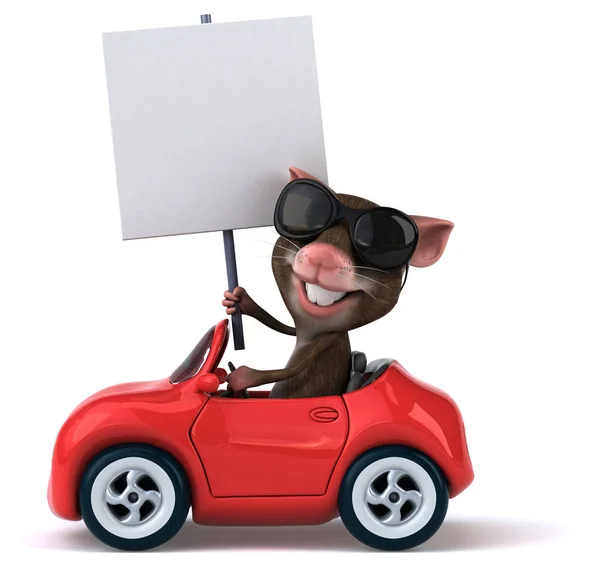 Funny Cartoon Character Car Illustration — Stock Photo, Image