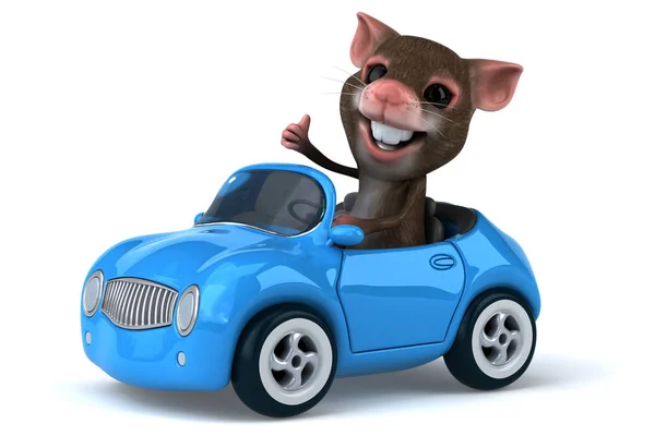 Funny Cartoon Character Car Illustration — Stock Photo, Image