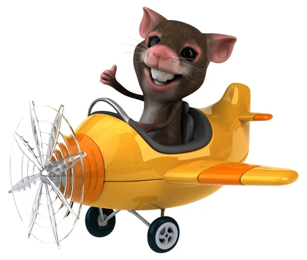 Spaßmaus Flugzeug Illustration — Stockfoto