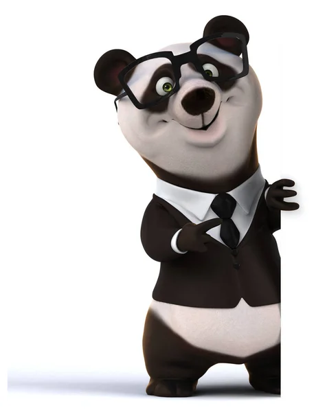 Leuke Panda Cartoon Karakter Illustratie — Stockfoto