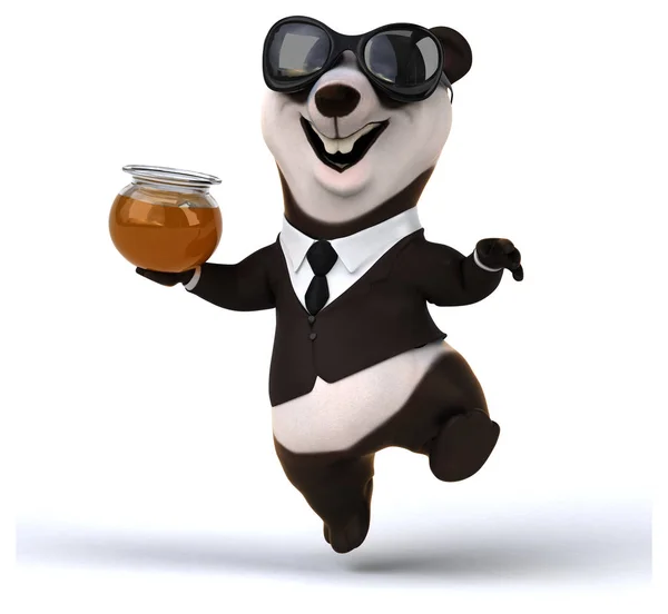 Fun Panda Holding Honey — Stock Photo, Image