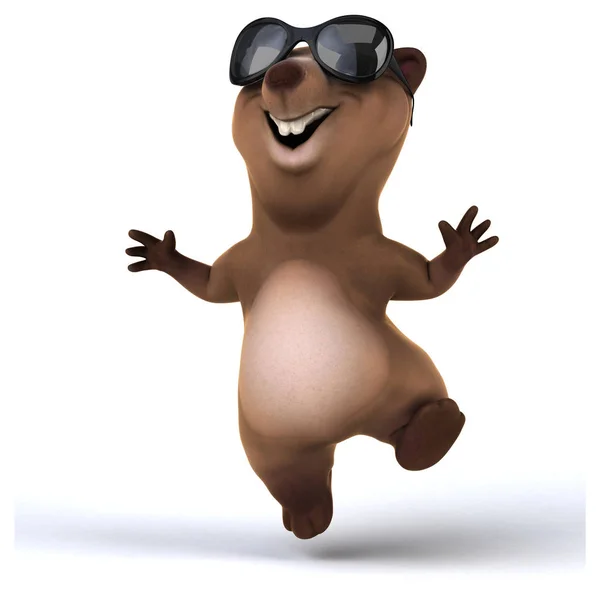 Szórakoztató Medve Rajzfilmfigura Illusztráció — Stock Fotó