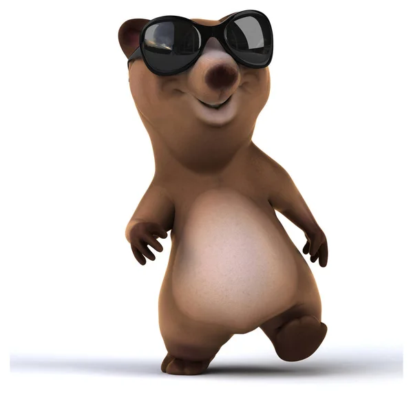 Fun Bear Cartoon Character Illustration — Stock Photo, Image