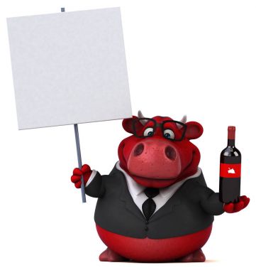 Komik çizgi film karakteri şarap - 3d çizim ile 