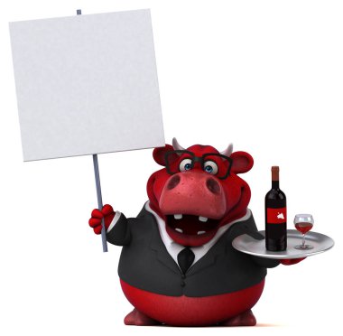 Komik çizgi film karakteri şarap - 3d çizim ile 