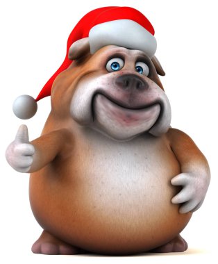 Noel Baba'ya eğlenceli bulldog - 3d şekil şapka