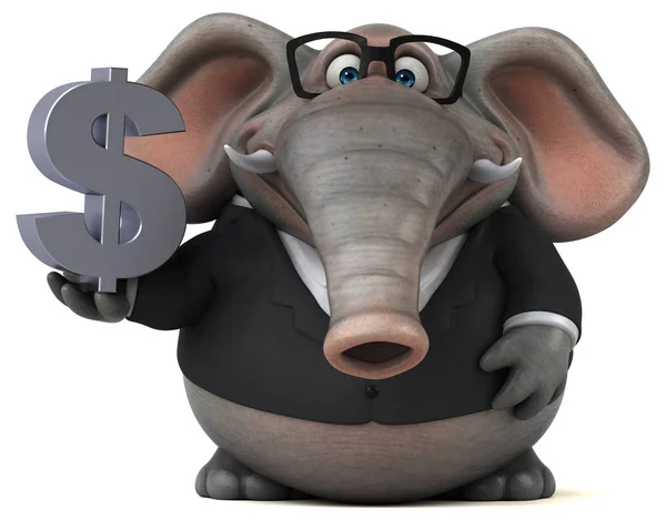 Fun Elephant Dollar Illustration — Stock Photo, Image