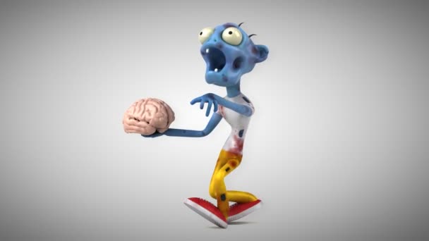 Zombie Amusant Avec Cerveau Animation — Video