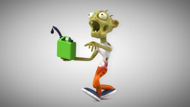 Zombie Fun Cartoon Character Oil Animation — Stock Video