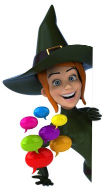 Komik çizgi film karakteri ile - 3d illüstrasyon kabarcıklar