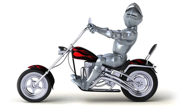 Cavaleiro Divertido Moto Ilustração — Fotografia de Stock