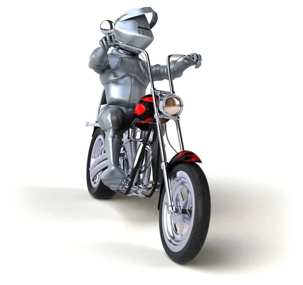 Spaßritter Auf Dem Motorrad Illustration — Stockfoto