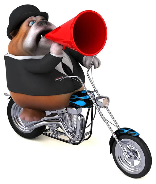 Funny Cartoon Character Motorcycle Illustration — Stock Photo, Image