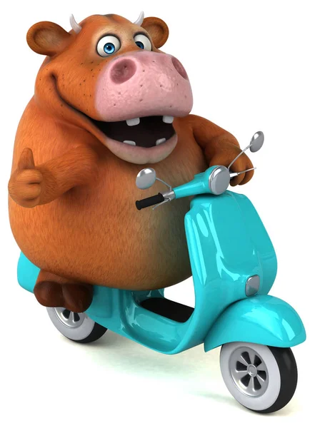 Funny Cartoon Character Motorcycle Illustration — Stock Photo, Image